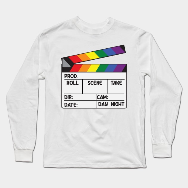 Film Slate - Rainbow Pride Long Sleeve T-Shirt by LaLunaWinters